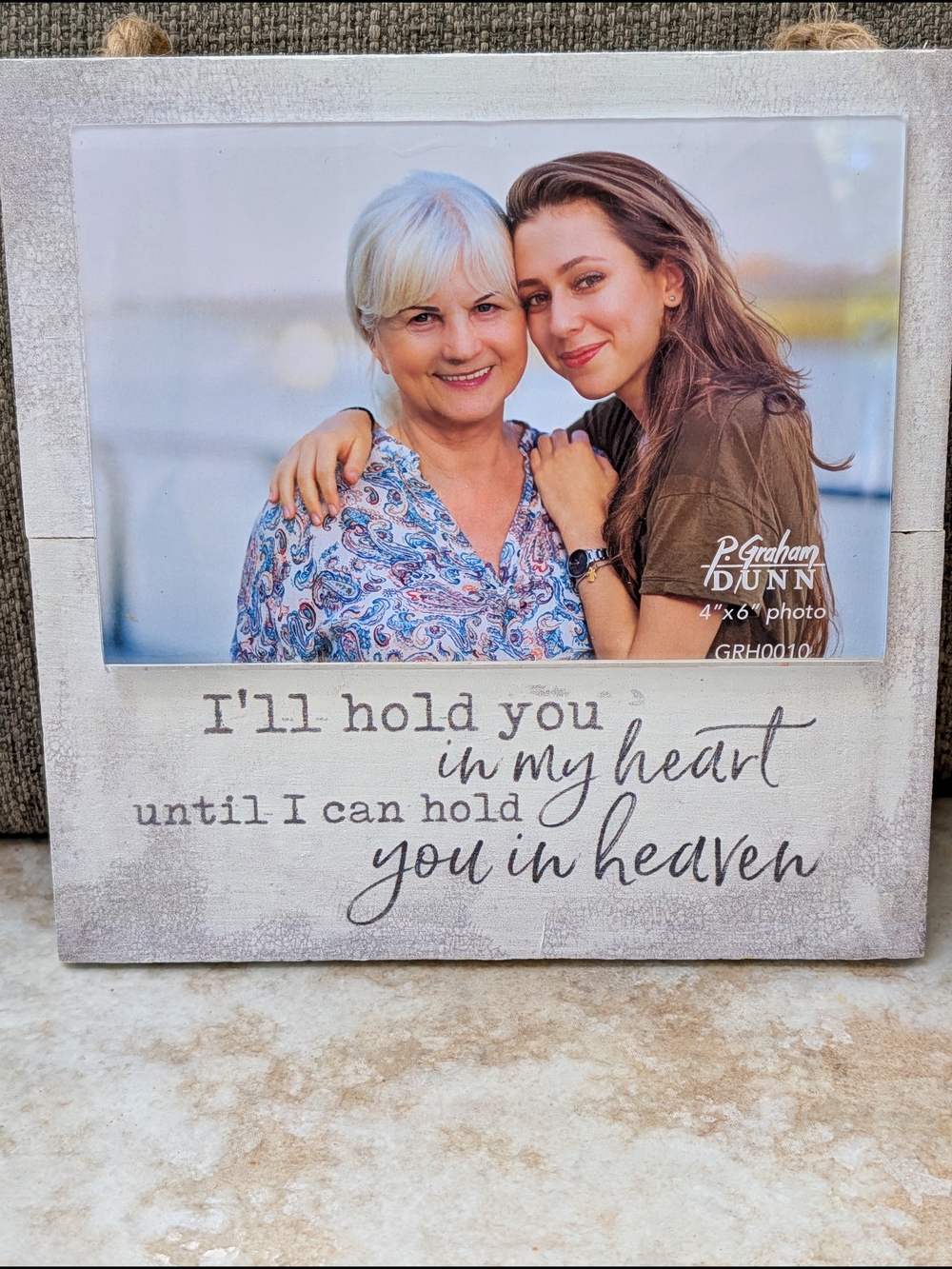 P. Graham Dunn 'I'll Hold You in My Heart' White Sentiment Photo Frame New